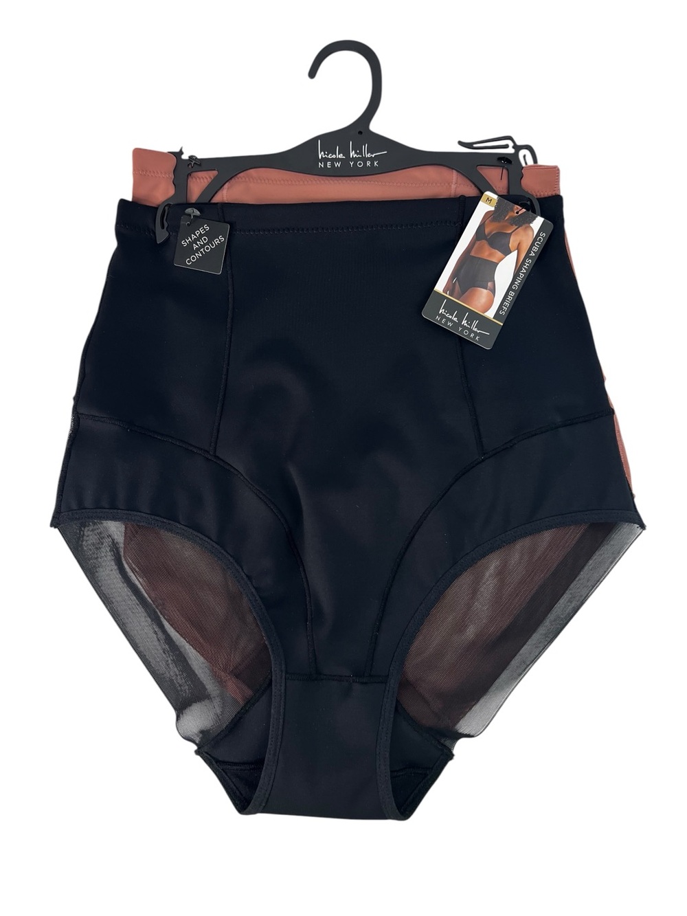 Nicole Miller Women’s Scuba Shaping Briefs Sz Medium Pkg/2 Multi Colors Tag-Free
